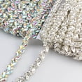 thumbnail image 2 of Hevirgo 1 Yard Rhinestone Trim Shining Glass Craft Long Row Glitter Stone Charms DIY Making AB/Silver Color Faux Crystal Chain Shoes Clothing Accessories Sewing Crafts, 2 of 12