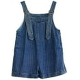 thumbnail image 4 of Women's Casual Adjustable Strap Denim Bib Overalls Shortalls Romper Classic Trendy Summer Shorts Jumpsuits for Women, 4 of 7