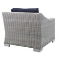 thumbnail image 5 of Modway Conway Sunbrella® Outdoor Patio Wicker Rattan Armchair in Light Gray Navy, 5 of 10