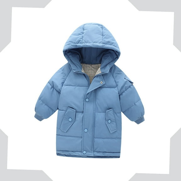 Kids Winter Coat,Baby Boys Puffer Coat With Mid-length Hoods Windproof Down Jacket For Baby Kids Boys Winter Jacket