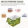 thumbnail image 7 of Green and Yellow Color Large Storage Bins with Linen Collapsible Lid Storage Box 16.7 x 12.6 x 11.8in, 7 of 7