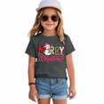 thumbnail image 2 of WUANDIXFA Toddler Boys Girls Christmas Shirt Cotton Soft Short Sleeve Tops Cute Fashion Crewneck Kids Graphic T-Shirts,Grey,13-14 Years, 2 of 6