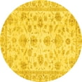 thumbnail image 1 of Ahgly Company Indoor Round Oriental Yellow Traditional Area Rugs, 8' Round, 1 of 4