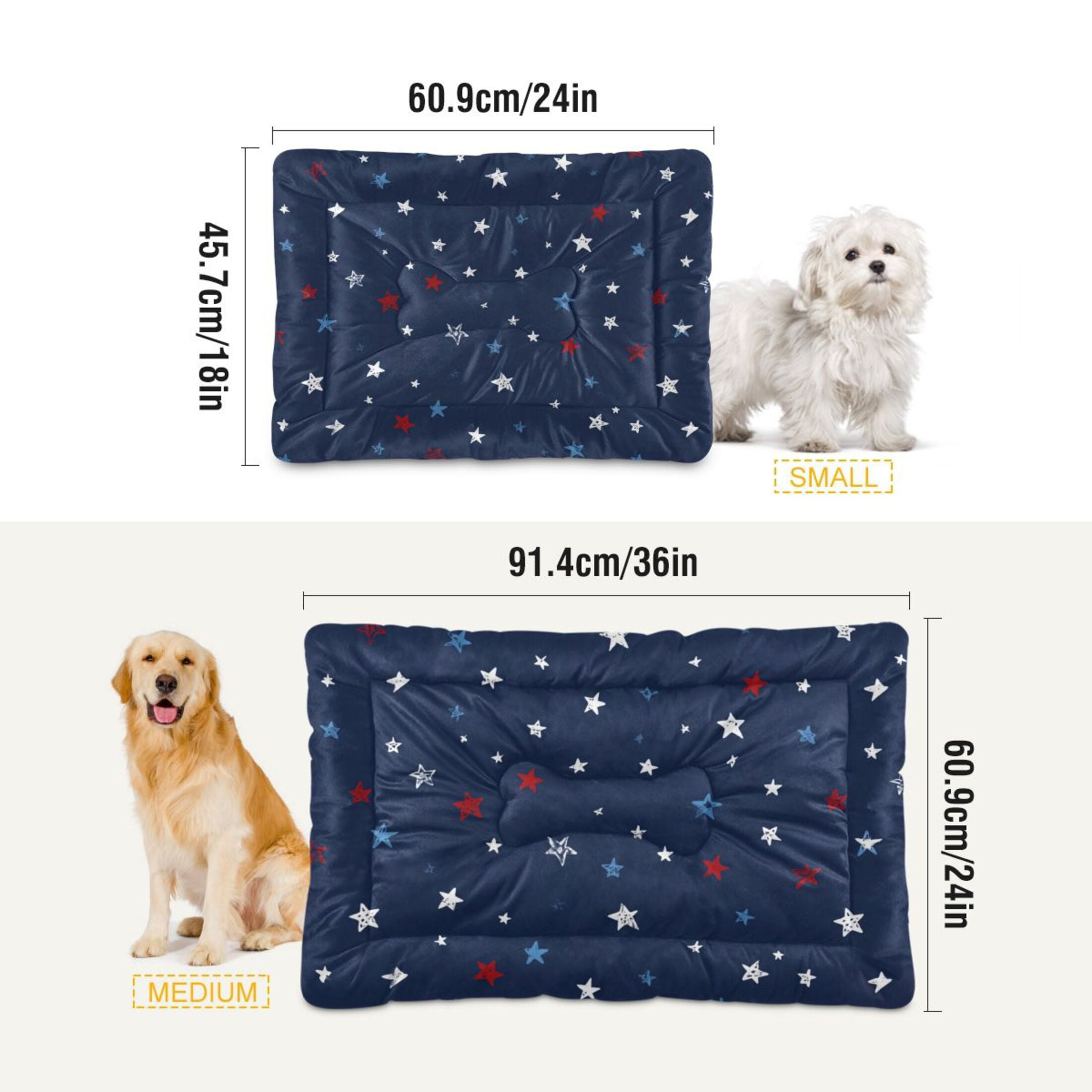 Cozy Mat Pet Bed Indoor Outdoor Warm Soft For Cat Dog Puppy(S/M) Navy Blue Background