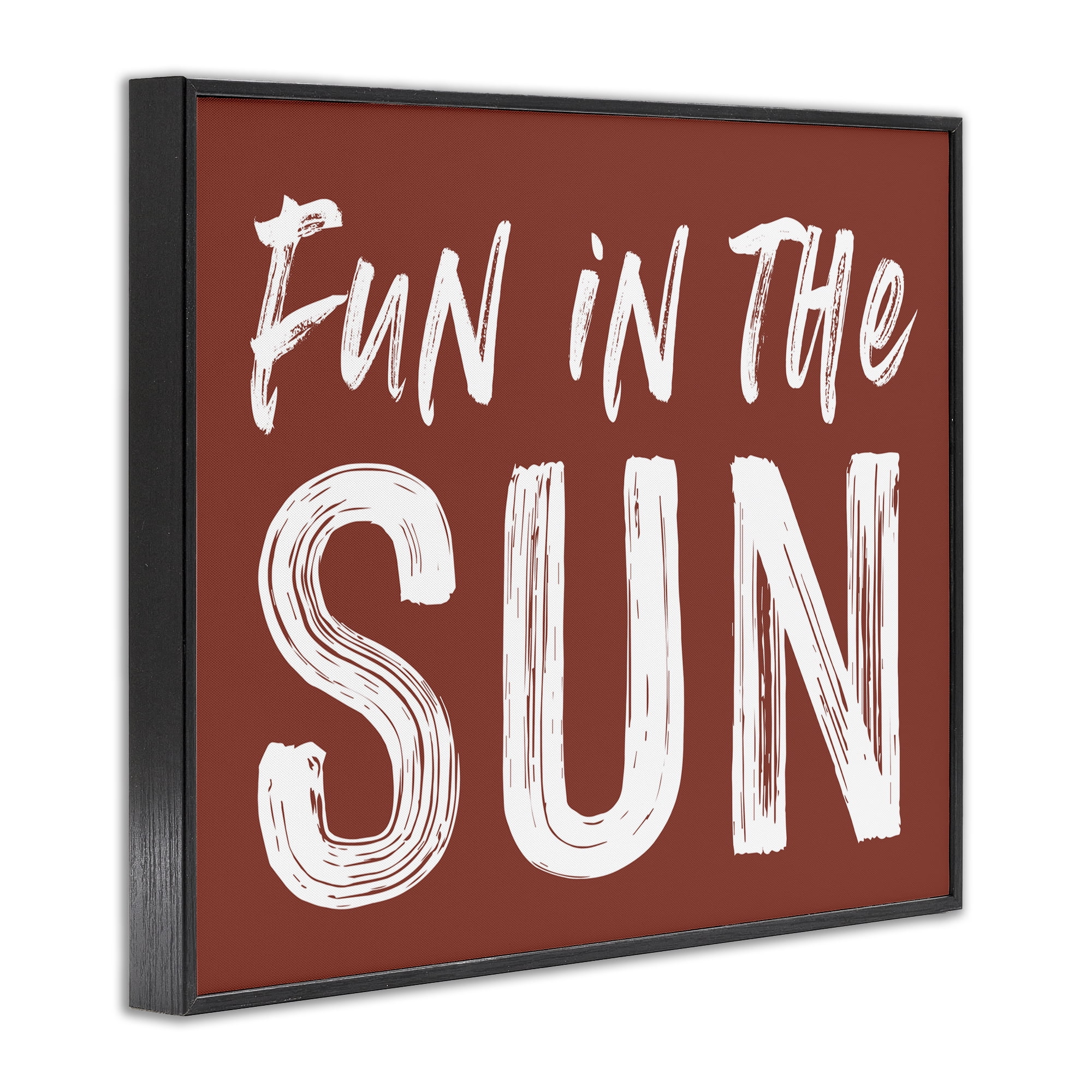 Fun In Sun Brown Sentiment Black Framed Giclee Art, design by Lettered and Lined