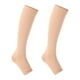 thumbnail image 3 of Calcetines de compresión que favorecen la circulación sin dedos, par de calcetines de soporte hasta la rodilla abiertos color de piel, 3 of 9