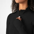 thumbnail image 6 of YITTY Active Women's UltraLuxe Cropped Full Zip Jacket, Athleisure, 4-Way-Stretch, Thumbholes, Iconic Black, XXL, 6 of 8