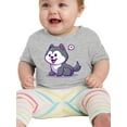 thumbnail image 1 of Cute Husky Dog Cartoon T-Shirt Infant -Image by Shutterstock,  24 Months, 1 of 4