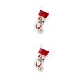 thumbnail image 1 of Naiovety Calcetín navideño Atmósferas navideñas Bolsa de regalo de árbol de Navidad Bolsa personalizada Decoración de jardín Prop Ornamento Raya Gorra Raya Verde 2piezas Naiovety CBP442944, 1 of 1