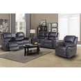 thumbnail image 3 of Pemberly Row 3-Piece Living Room Set Faux Leather Sofa Set in Gray, 3 of 7