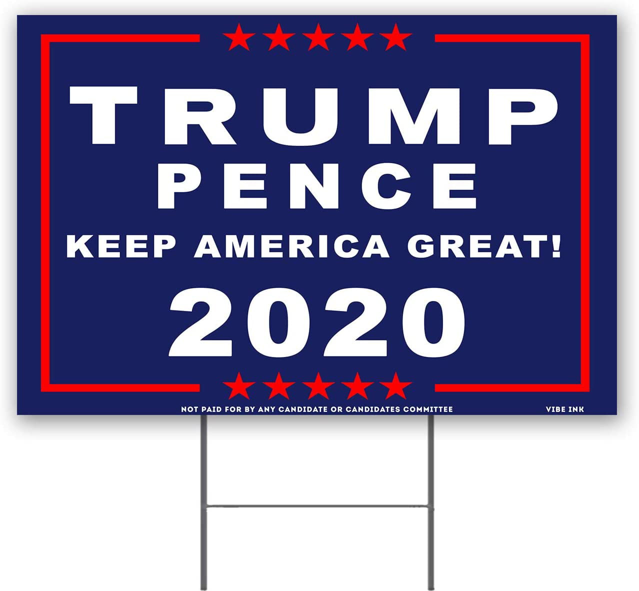 DONALD TRUMP 2020 PENCE KEEP AMERICA GREAT YARD SIGN 18"x12" FREE STAKE 2 SIDED 
