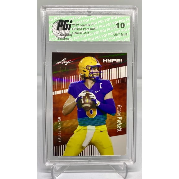 Kenny Pickett 2022 Leaf HYPE! #79A White Shimmer 1 of 1 Rookie Card PGI 10