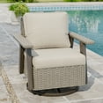 thumbnail image 3 of INTER HUT Serenity Retreat 360° Swivel Rocker Patio Chair, Outdoor Rattan Swivel Chair with Cushions, Beige, 3 of 9