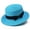 Blue, variant on Women’s Solid Flat Top Straw Boater Hat Simple Fabric Bow Decor Breathable Light Sun Hat for Beach Days & Summer Picnic Activities Blue