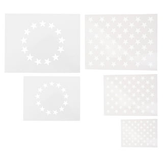 6 Pcs American Flag 50 Star Stencil, Templates for Painting on Fabric,  Wood, Paper, Glass, and Wall 