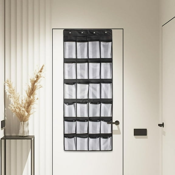 Over the Door Shoe Organizer,24 Large Breathable Mesh Pockets,Mesh Hanging Shoe Organizer,Shoe Rack for Closet Mesh Closet Shoe Holder,Over Door Organizer for Cruise Ships,Shoe Organizer for Wall
