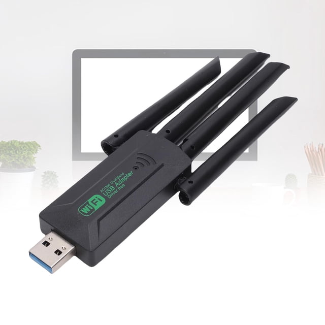 Adaptador USB WiFi De Doble Banda 5g, Unidad Interna Gigabit 2,4G 5G, Dongle De Red Inalámbrica Para PC De Escritorio De 1300Mbps Con Antena