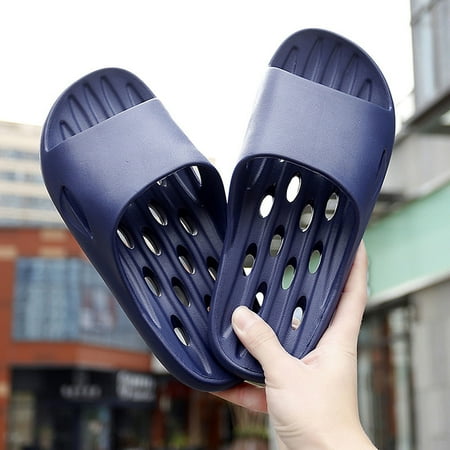 

Vedolay Men Summer Slippers Men s Slippers Summer Wedge Sandals Flat Slippers Beach Orthopedic Sandals Dark Blue 8.5