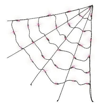 Purple Corner Web Light, 3ft, LED Minis, 30in x 30in, Halloween Indoor/Outdoor, by Way To Celebrate