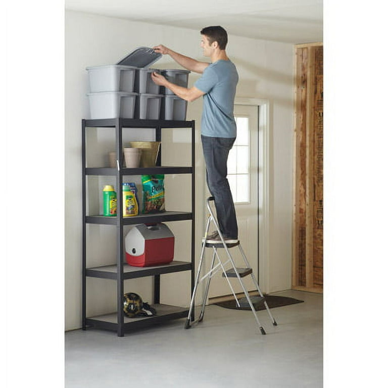 COSCO 3 Step Big Step Steel Folding Stool 200lb Platinum