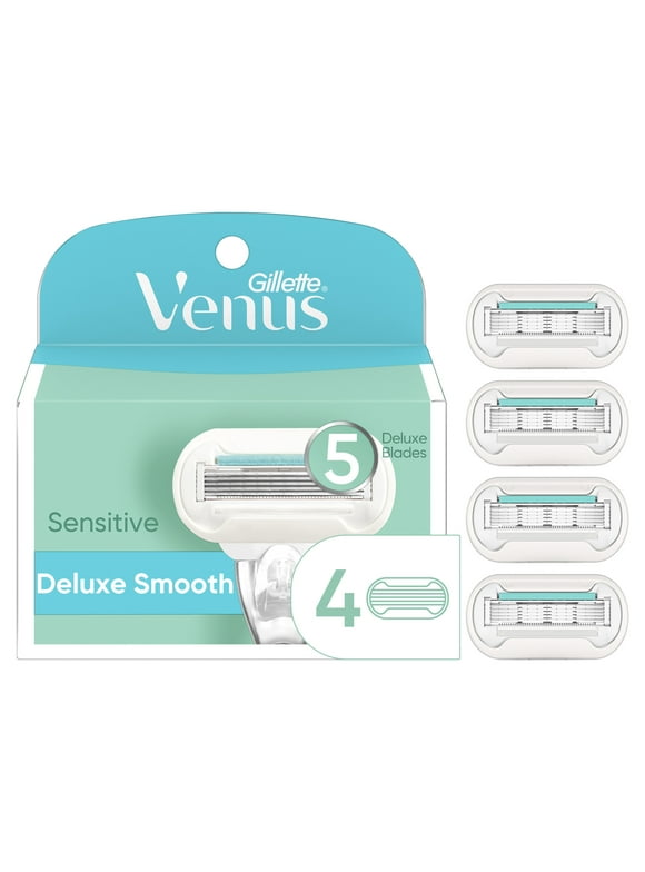 Venus Deluxe Smooth Sensitive Women's Razor Blade Refills, 4 Count