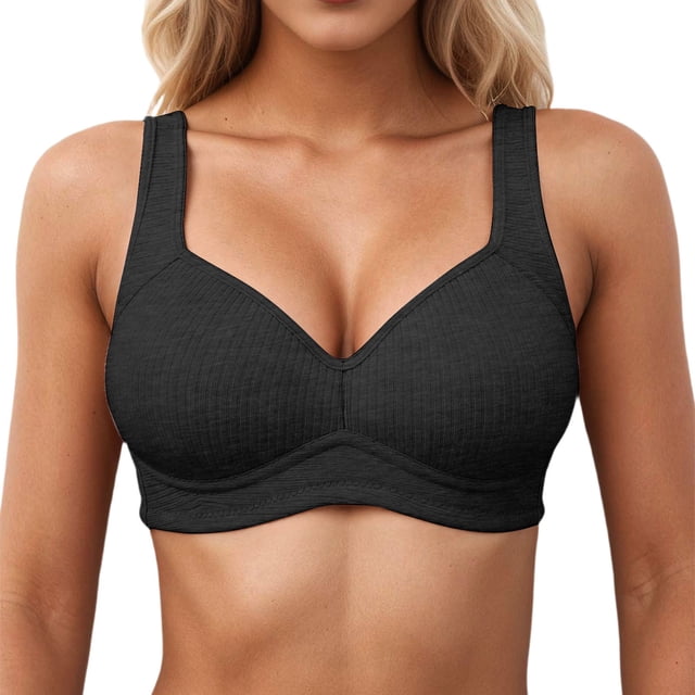 Brasier sin Varillas Mujer Tela de Mantequilla Sujetador Moldeador Cómodo sin Costuras con Soporte de Elevación Ajustable Sujetador Tipo Camiseta Inalámbrico para Uso Diario Mediana