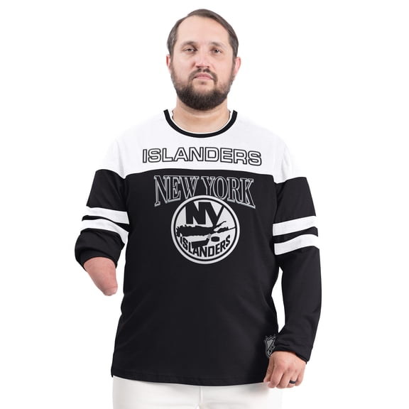 Men's G-III Sports by Carl Banks Black New York Islanders Adaptive Wear Outlast Durene Long-Sleeve T-Shirt