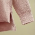 thumbnail image 4 of MexChoioe Women's Sweaters Turtleneck Fuzzy Plush Knit Long Sleeve Hi‑Lo Hem Pullover for Women, 4 of 6