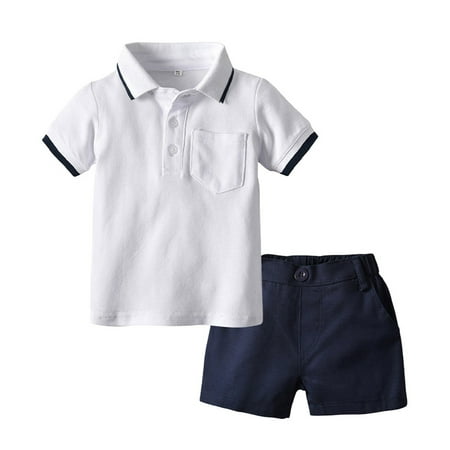 

Xiulive Boys And Girls Casual Shirt With Lapel Short Sleeve Shorts Solid Color Casual Suit Casual Soft Matching sets