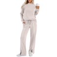 thumbnail image 5 of Sweatsuits Women 2 Piece Outfit, Prolriy Fall Outfits 2025 Wide Leg Pant Matching Sets Womens Clothing Lounge Sets for Women Beige L, 5 of 8