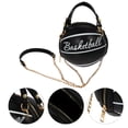 thumbnail image 3 of SHISUYAN Sac à Bandoulière Simple en PU Durable pour Rangement Noir avec Excellente Capacité 1 Pce Petite Forme de Basketball, 3 of 8