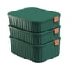 thumbnail image 2 of Caja organizadora de 3 compartimentos para el hogar con tapas, apilable, organizador de ropa y corbatas Verde, 2 of 9