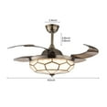 thumbnail image 2 of 42" Round Tiffany Ceiling Fan Light Retractable Blades LED Chandelier Lamp for Living Room, Bedroom, 2 of 24
