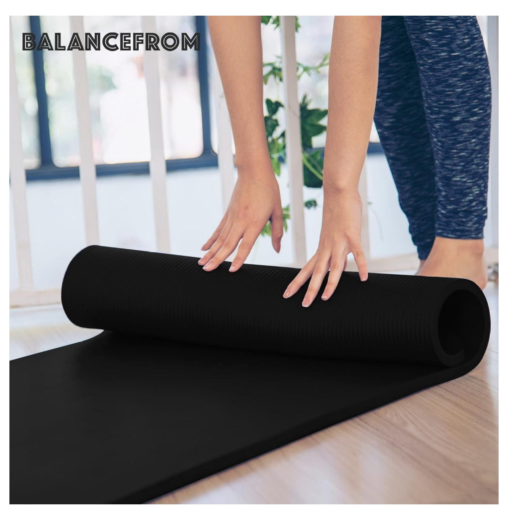 Yoga Mat with Knee Pad - 71x24 Inch Extra Thick Non-Slip Mat for Yoga, Pilates & Fitness - Includes Carrying Strap & Cushion - Home, Studio, Gym