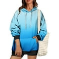 thumbnail image 4 of YUGYXL Plus Size Loose Hoodie for Women Gradient Color Drop Shoulders Sweatshirt Drawstring Comfy Long Sleeve Hoodies Light Blue M, 4 of 7