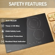 Weceleh 30 Electric Cooktop,4 Burners Built in Ceramic Stove,Electric Stove Top 6400W