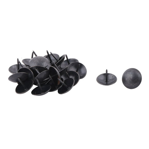 Unique Bargains Home Chair Round Hat Thumb Tack Nail decorative Push Pin Black 19 x 15mm 25Pcs