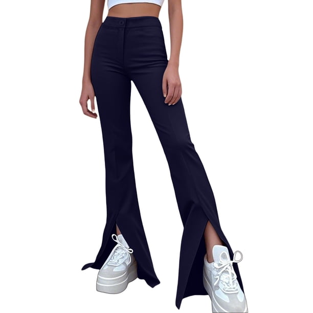 Vaqueros cargo de cintura media para mujer - Pantalones vaqueros elásticos de pierna ancha con bolsillos - Tejido ligero, estilo versátil para casa/playa/fiesta