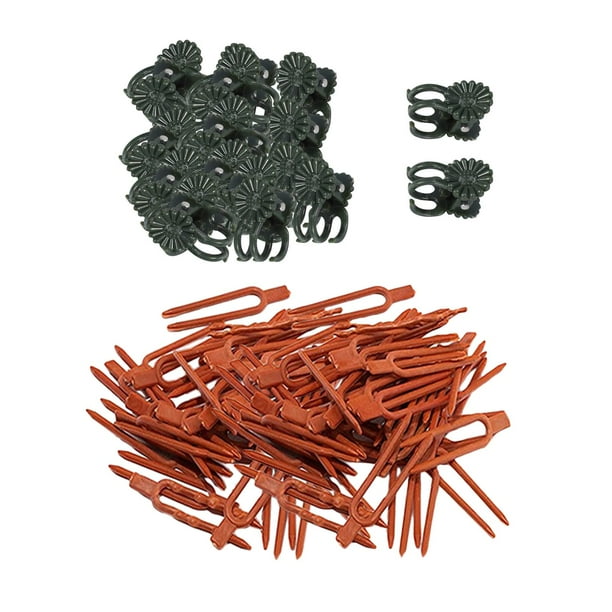Abrazaderas para plantas de jardín, clips fijadores para plantas, clips organizadores de cables multiusos, 300 piezas rojo