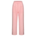 thumbnail image 4 of Pantalones elásticos de lino de cintura alta para mujer, informales: pantalones ligeros de verano para hacer ejercicio, 4 of 8