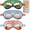 wonima10 Sleep Masks, 3 Packs Silky Satin Eye Masks for Sleeping,Effective Light Blocking Blindfold for Men Women, Cute Cat Paw Design, with No-Pressure Elastic Strap