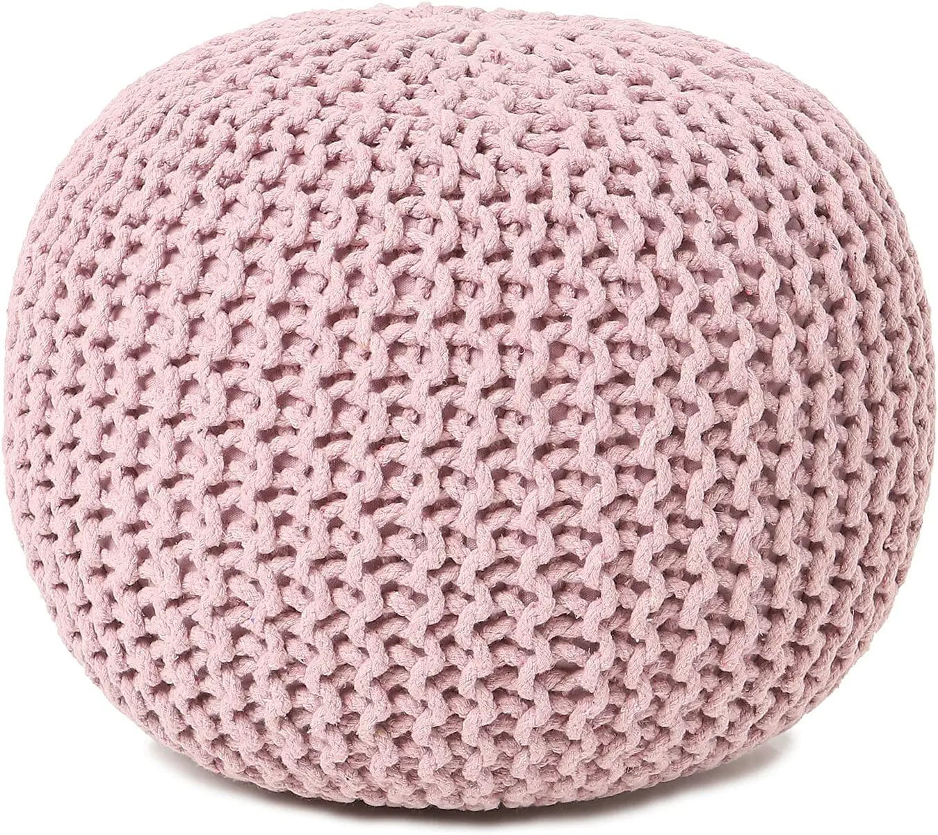 REDEARTH Round Pouf Foot Stool Ottoman Hand Knitted Bean Bag Cord