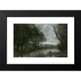 thumbnail image 2 of Jean-Baptiste-Camille Corot 18x12 Black Modern Framed Museum Art Print Titled - Landscape (1865), 2 of 5