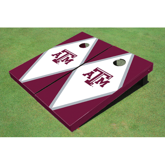 Texas A&M White and Maroon Matching Diamond Cornhole Boards