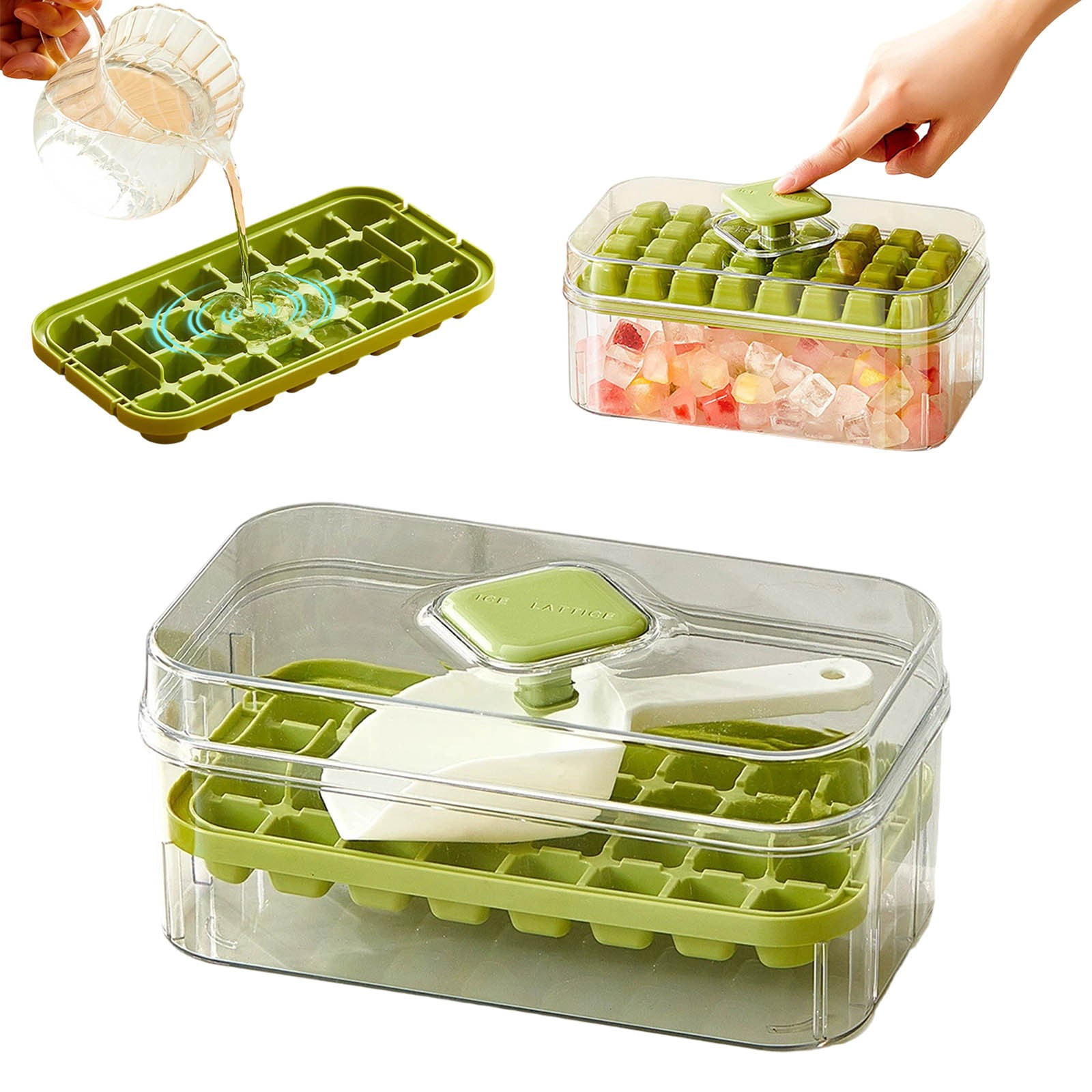 Button With Lid 28 Cavity Silicone Tray Storage And Easy Release Freezer For Home Kitchen Party Small Babies for Ice Cubes Ice Sphere Ice Tray Shapes Big round Silicone Tray Baby Food Food Lots Cubes