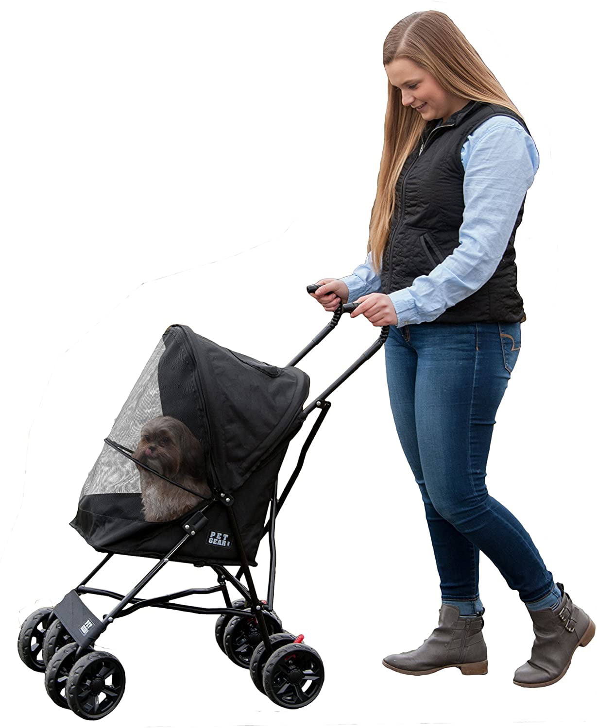 Travel Lite Pet Stroller for Cats and Dogs up to 15-pounds Black Onyx 
