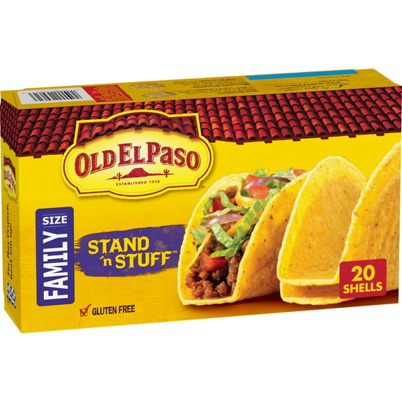 Old El Paso Gluten Free Stand 'N Stuff Taco Shells, Family Size (20 Taco Shells)