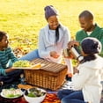 thumbnail image 6 of Brain Canvas Picnic Blanket Waterproof Outdoor Mat for Beach, Park, Camping, Travel - Large Size, Foldable, Portable, Washable - Blue Stripe Pattern, 6 of 6