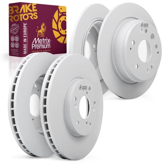 Metrix Premium Chassis Parts - 4 PCS Front/Rear Coated Brake Rotor Kit Fits 1999-2003 Acura TL, Replacement 96795FZN, 96849FZN, Made in Europe