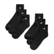thumbnail image 1 of Calcetines Adidas Quarter Crew acolchados para hombre, paquete de 6, negros, 1 of 4